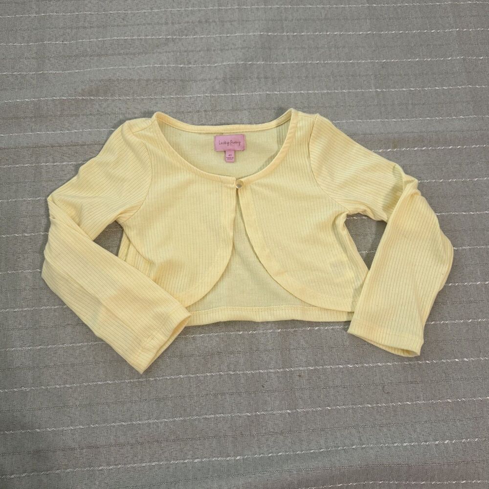 Lucky Penny Girls Yellow Cardigan Toddler Size 4T